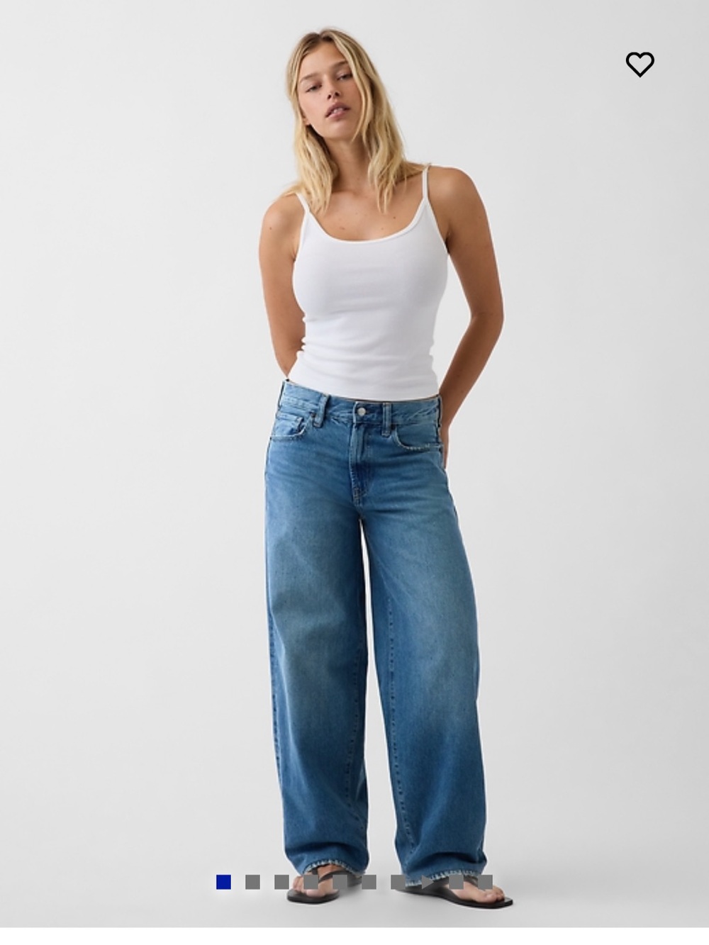 Hailey Beiber the Gap Extra Baggy Low Rise Jeans in light indigo